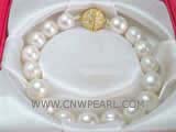 9-10mm black potato freshwater pearl bracelet with  a zircon inlaid silver plated ball clasp