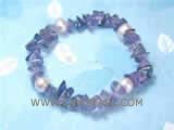 8-9mm pink potato freshwater pearl bracelet with  irregular gemstone and amethyst