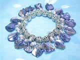 5-6mm purple nugget freshwater pearl bracelet  with irregular shell beads