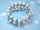 7-8mm white and black top drilled freshwater pearl bracelet