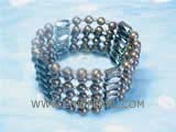 5-6mm brown potato freshwater pearl wrap bracelet