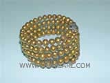5-6mm brown potato freshwater pearl wrap bracelet