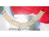 5-6mm white potato freshwater pearl bracelet