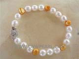 7-8mm white and yellow potato freshwater pearl  bracelet