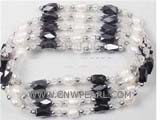 6-7mm white rice freshwater pearl wrap bracelet