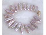 6*22mm purple biwa freshwater pearl bracelet