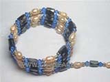 6-7mm pink rice freshwater pearl wrap bracelet