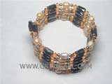 6-7mm orange rice freshwater pearl wrap bracelet