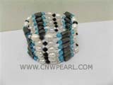 6-7mm white rice freshwater pearl wrap bracelet