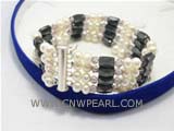 four rows 6-7mm white potato freshwater pearl bracelet