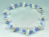 elegant 10mm white coin freshwater pearl brecelet