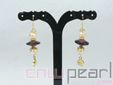 7-8mm pink potato freshwater pearl dangling earrings