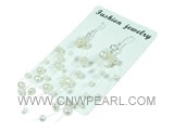 white nugget freshwater pearl dangling earrings