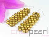 5-6mm coffee potato freshwater pearl dangling earrings