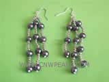 5-6mm black potato freshwater pearl freshwater pearl dangling earrings