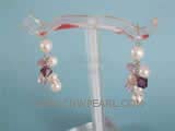 6-7mm and 8-9mm white potato freshwater pearl dangling earrings