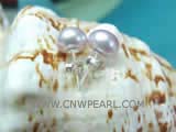 8-8.5mm lilac bread freshwater pearl stud earrings