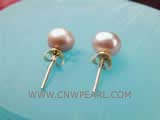 6.5-7mm purple bread freshwater pearl stud earrings