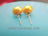 8-8.5mm yellow bread freshwater pearl stud earrings