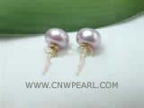 8.5-9mm purple bread freshwater pearl stud earrings