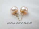 10-11mm pink bread freshwater pearl stud earrings