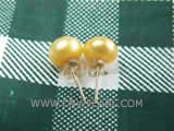 7-8mm yellow bread freshwater pearl stud earrings