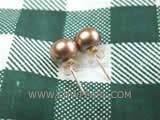 7-8mm coffee bread freshwater pearl stud earrings