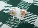 7-8mm coffee bread freshwater pearl stud earrings