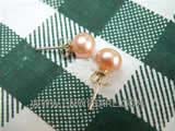 7-7.5mm pink bread freshwater pearl stud earrings