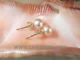 6-6.5mm pink bread freshwater pearl stud earrings