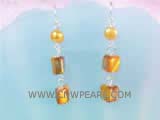 7-8mm yellow potato freshwater pearl dangle earrings
