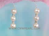 7-8mm pink potato freshwater pearl  dangling earrings