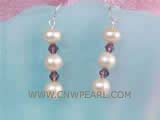7-8mm pink potato freshwater pearl dangling earrings