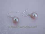 6.5-7mm purple rice freshwater pearl dangling earrings