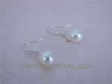 6.5-7mm white rice freshwater pearl dangling earrings