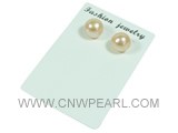 10-11mm pink bread freshwater pearl studs earrings