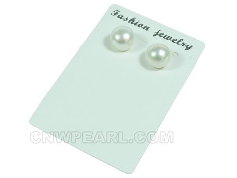 10-11mm white bread freshwater pearl studs earrings
