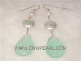12mm offwhite coin freshwater pearl dangling earrings