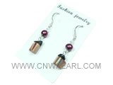 wine red potato freshwater pearl dangling earrings