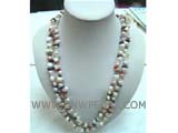 7-8mm multicolor nugget freshwater pearl necklace with small irregular chips