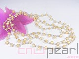 7-8mm orange potato freshwater pearl rope necklace