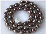 9mm red wine rice freshwater pearl necklace with a 925 sterling silver flower clasp