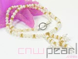 6-7mm white round freshwater pearl single necklace