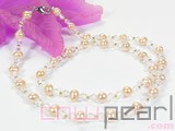 6-7mm pink potato freshwater pearl single necklace