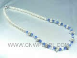 elegant 6-7mm white bread freshwater pearl single necklace