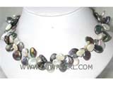 12mm white and black coin freshwater pearl necklace