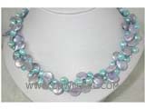 12mm light purple coin freshwater pearl necklace