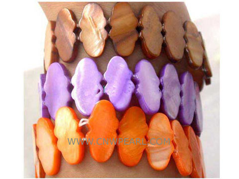 7.5" 8-15mm ellipse natural shell bracelet