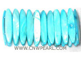 7.5" 10-25mm blue ellipse natural shell bracelet
