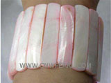 7.5" 8-25mm pink oblong natural shell bracelet